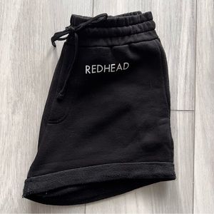 Brunette The Label Redhead Fleece Shorts in black